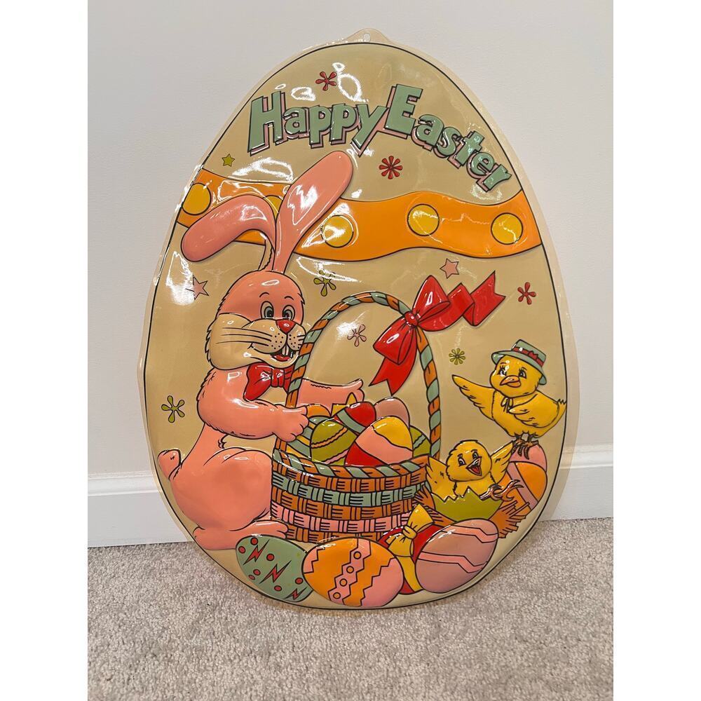 Vintage LoomCo. Happy Easter Bunny Vacuform 3D Wall Decoration